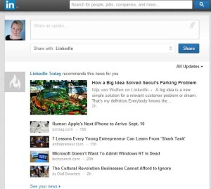 LinkedIn newsfeed for blog content inspiration